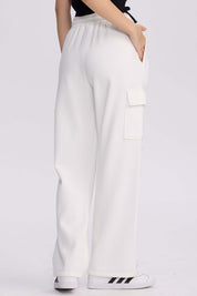 Pantalón Buzo Mujer Cargo Crema