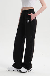 Pantalón Buzo Mujer Snaps Negro