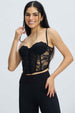 Polera Mujer Corset Negro