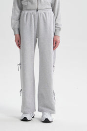 Pantalón Buzo Mujer Lacitos Gris Melange