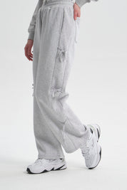 Pantalón Buzo Mujer Lacitos Gris Melange