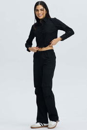 Blusa Mujer Basta Redonda Negro