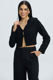 Blazer Mujer Lacito Negro