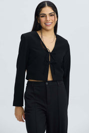 Blazer Mujer Lacito Negro