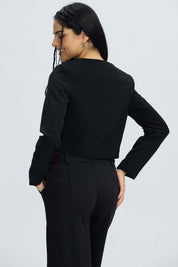 Blazer Mujer Lacito Negro