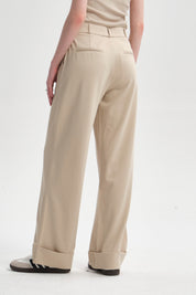 Pantalón Mujer Basta Doblada Beige