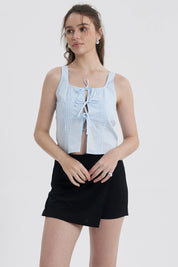Blusa Mujer Lacitos Celeste
