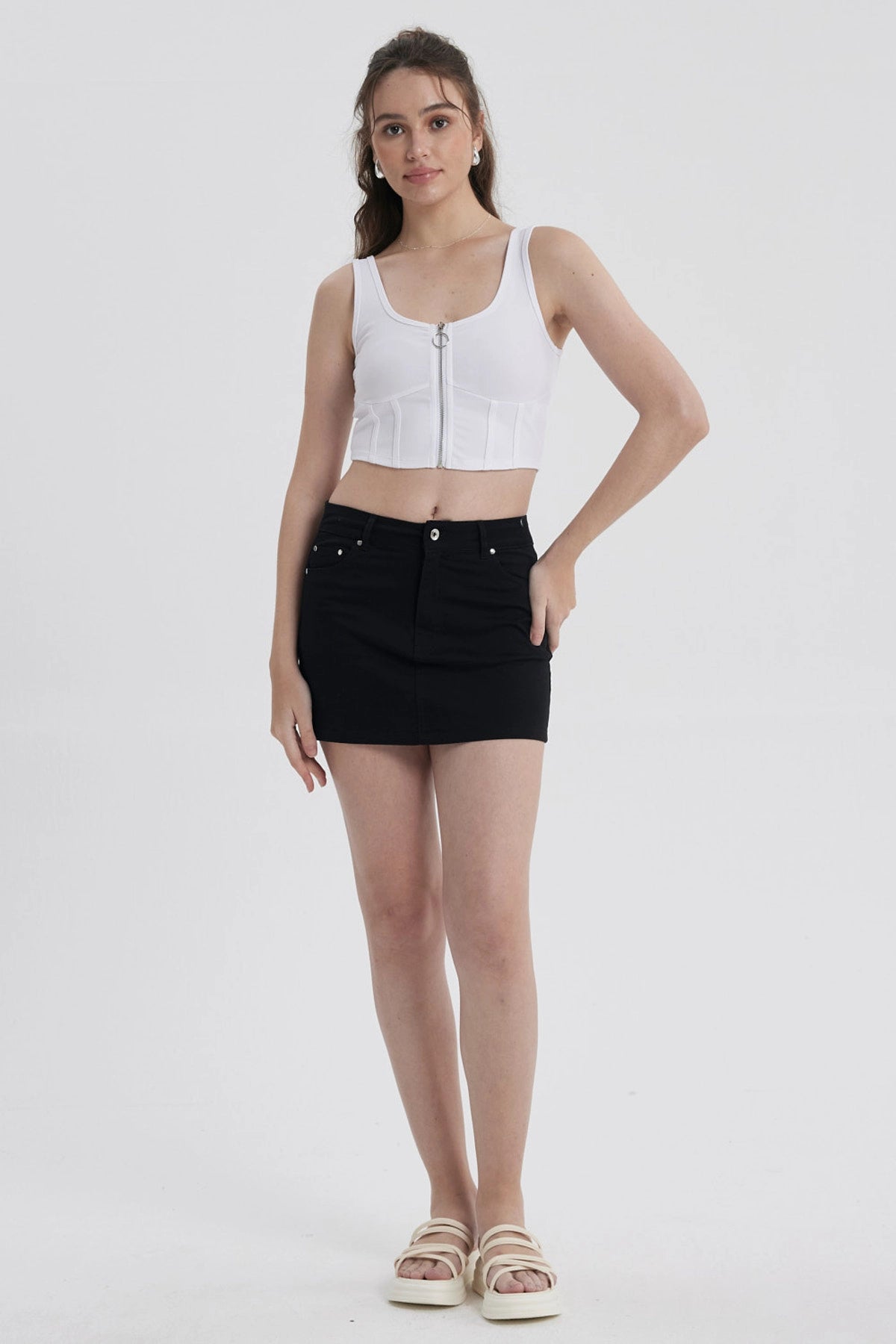 Falda Mujer Contraste Negro