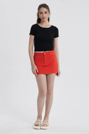 Falda Mujer Contraste Rojo