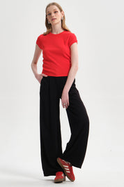 Pantalón Mujer Palazzo Sastrero  Negro