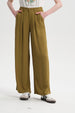 Pantalón Mujer Palazzo Sastrero  Verde Olivo