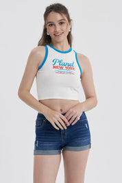 Polera Mujer Contraste Crudo