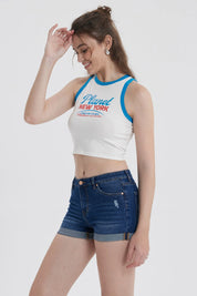 Polera Mujer Contraste Crudo
