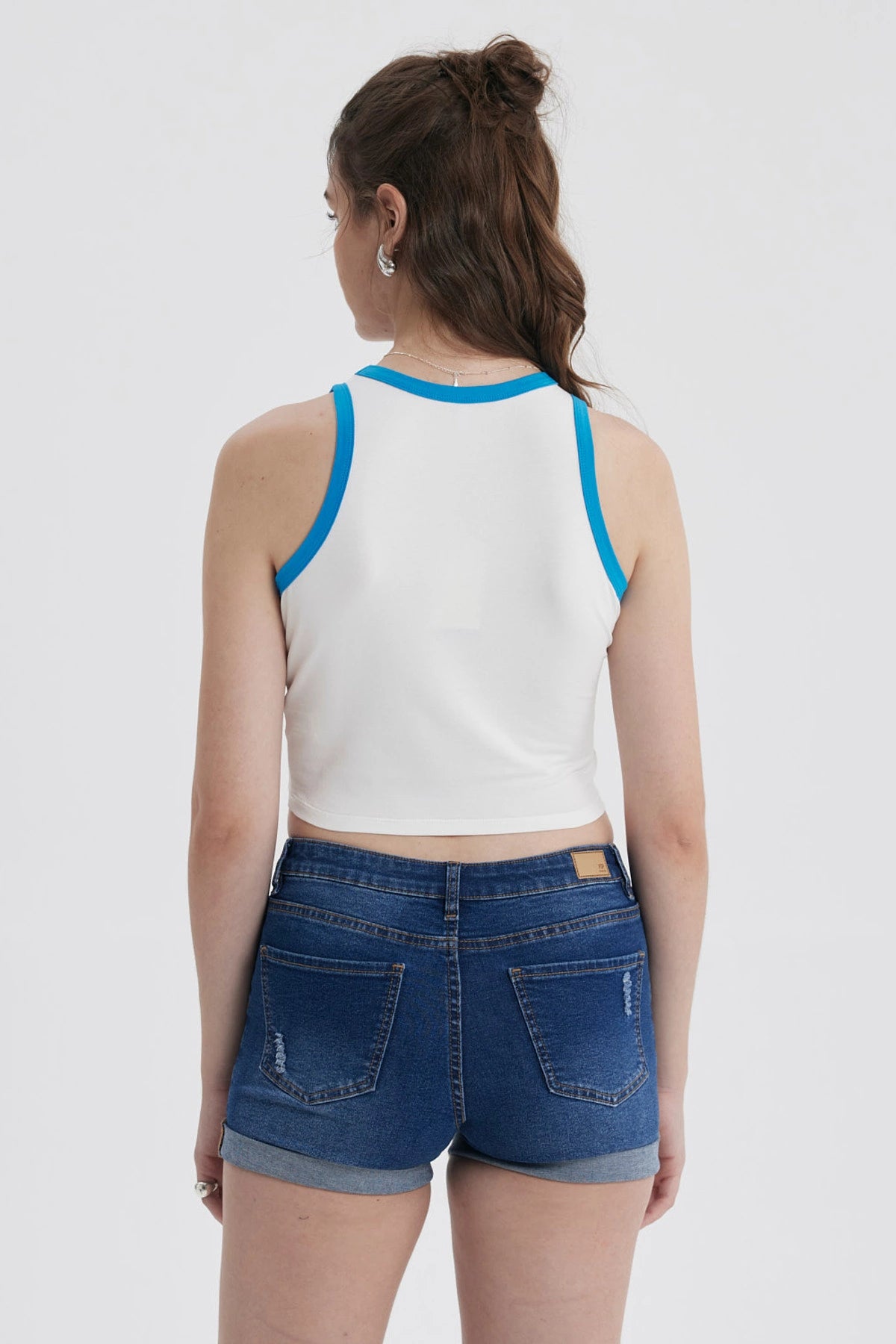 Polera Mujer Contraste Crudo