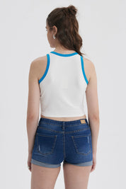 Polera Mujer Contraste Crudo
