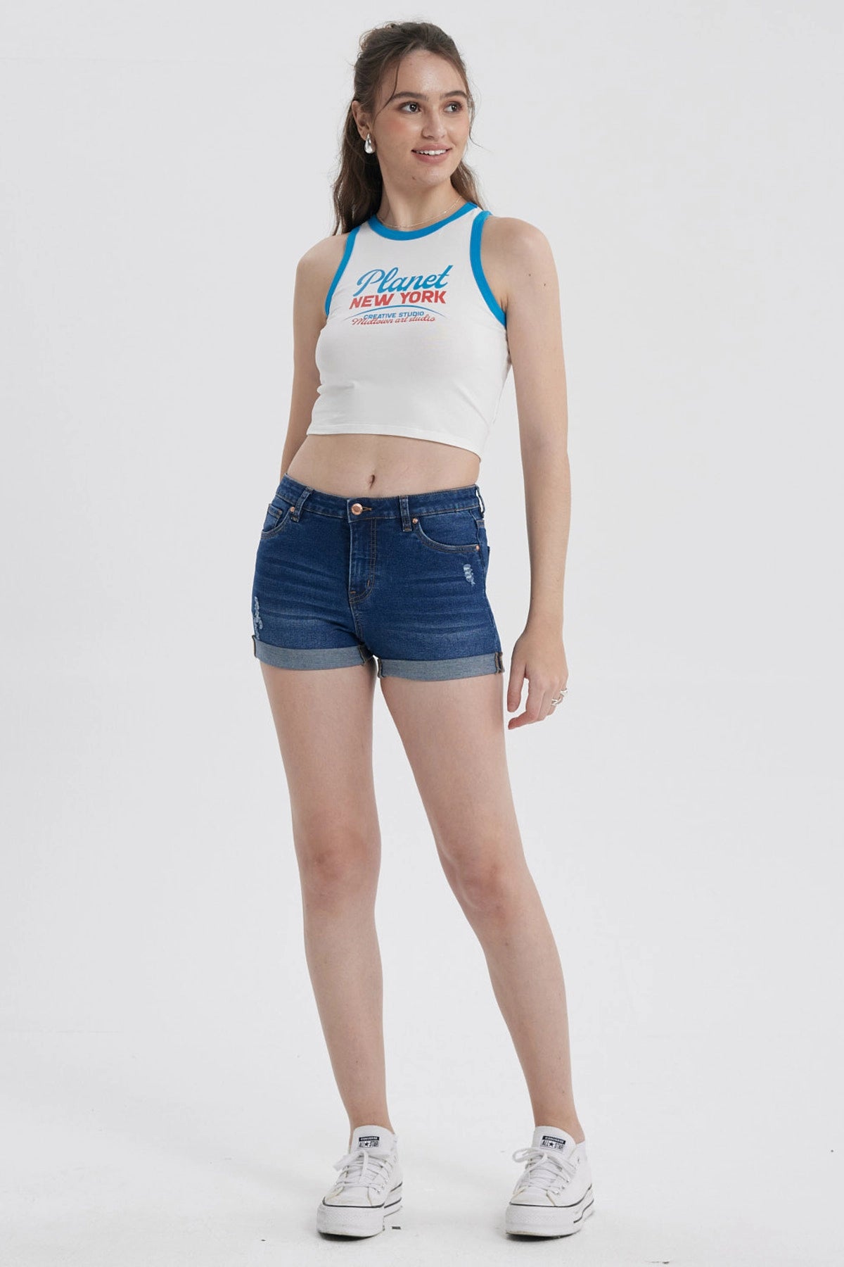 Polera Mujer Contraste Crudo