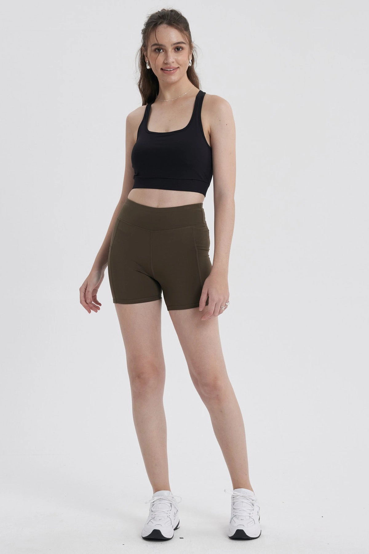 Calza Mujer Pretina Doble Verde Olivo