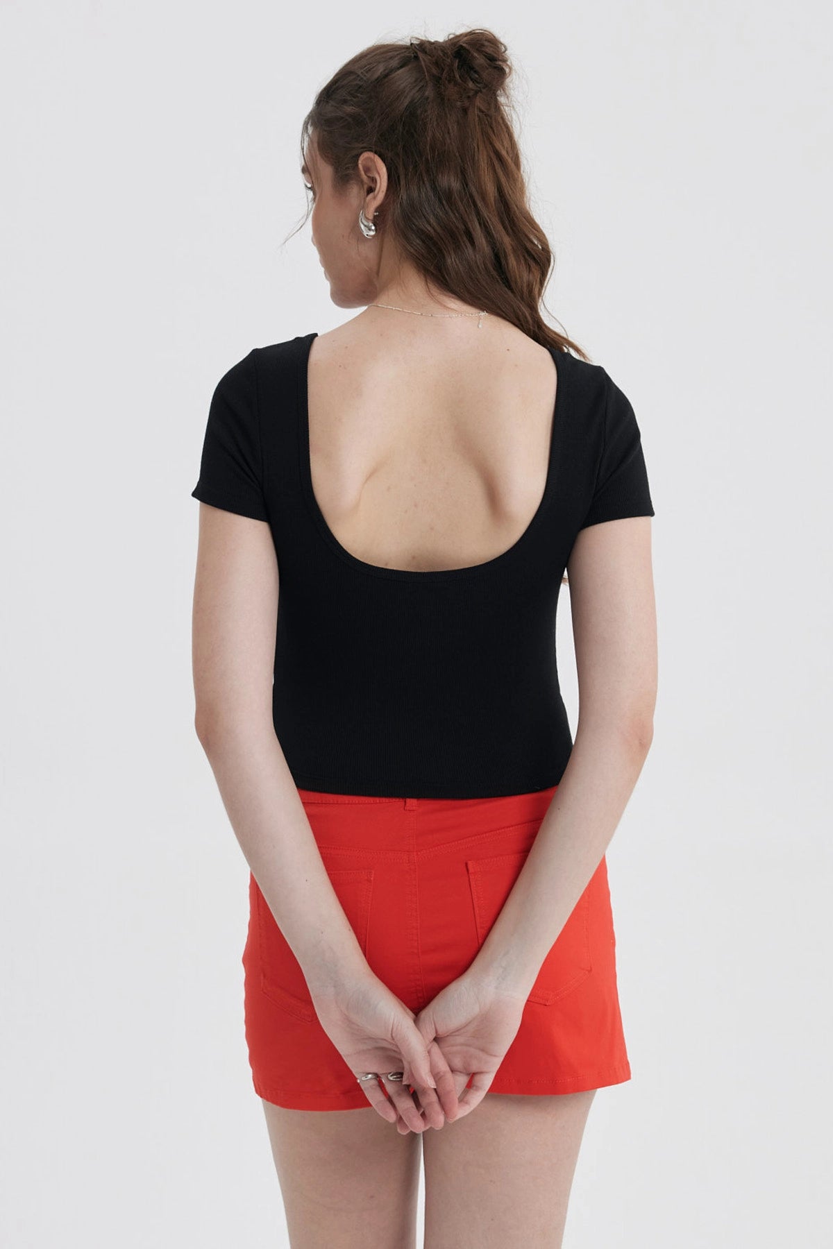 Polera Mujer Abertura Espalda Negro