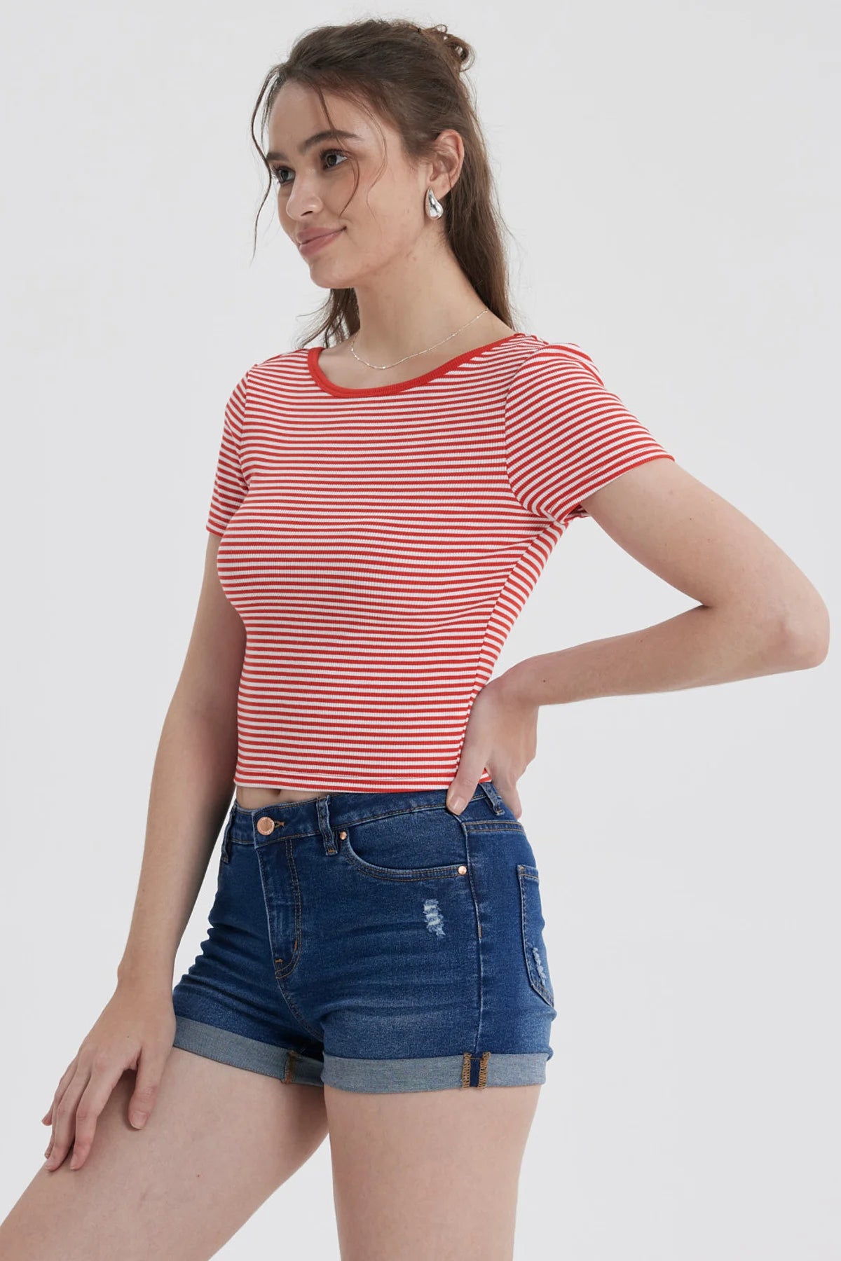 Polera Mujer Abertura Espalda Rojo