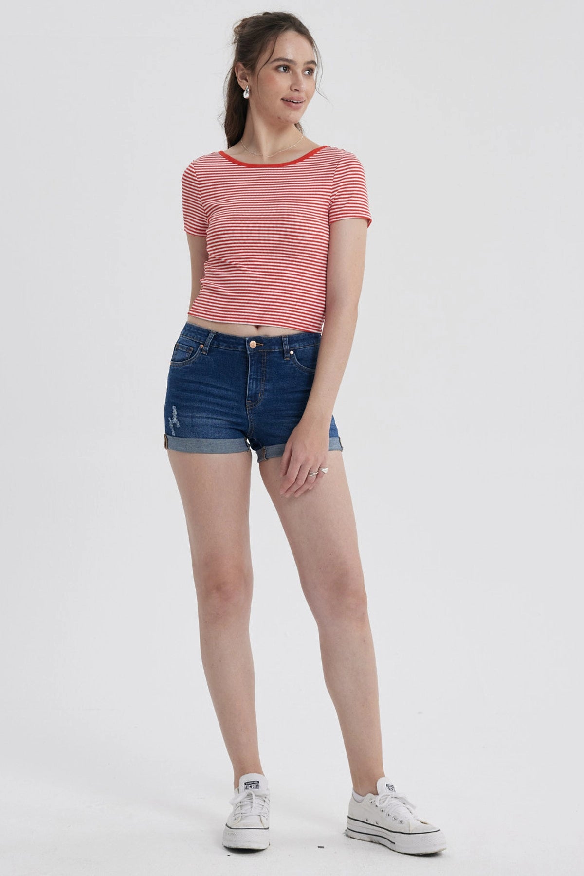 Polera Mujer Abertura Espalda Rojo