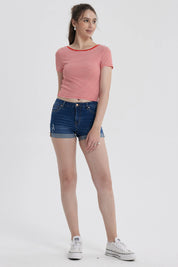 Polera Mujer Abertura Espalda Rojo