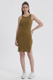 Vestido Mujer Halter Midi Verde Olivo