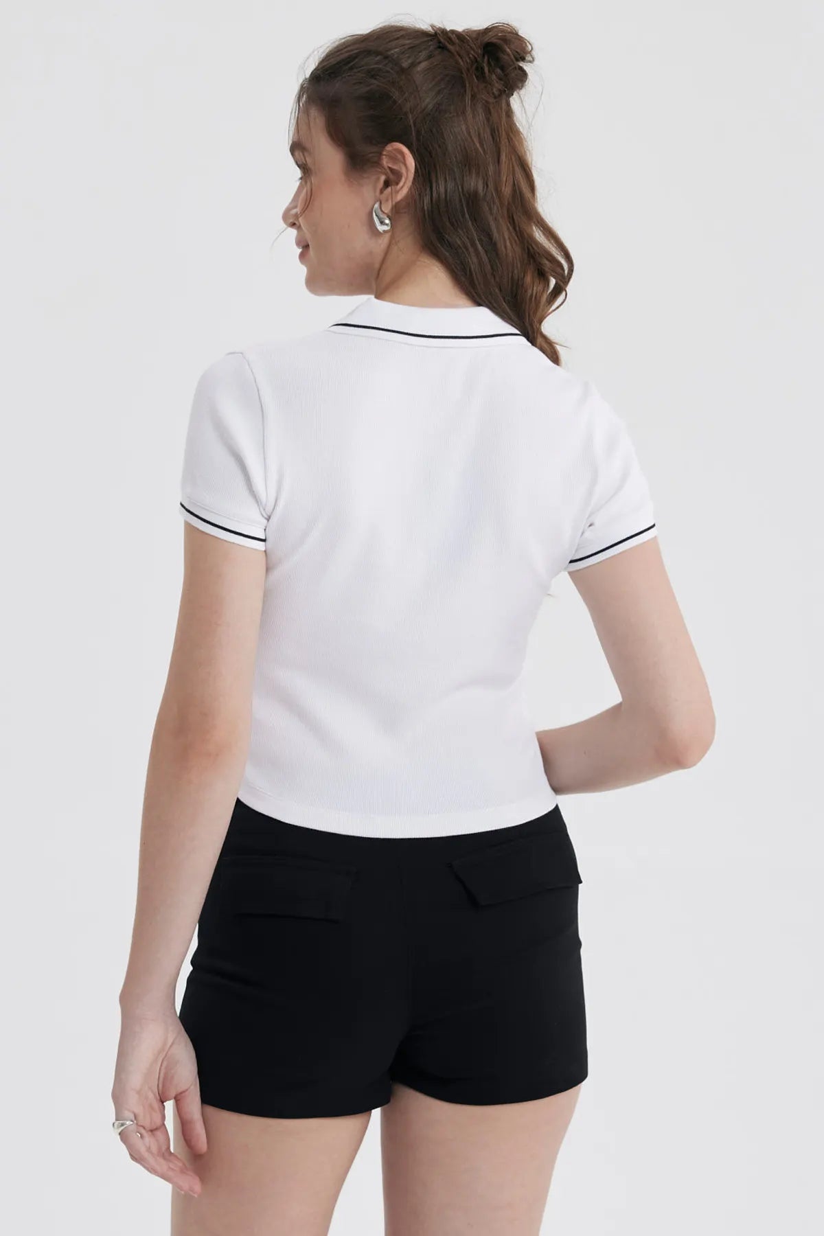 Polera Mujer Escote V Blanco