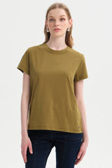 Polera Mujer Lisa Verde Olivo