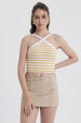 Polera Mujer Halter Cruzada Amarillo
