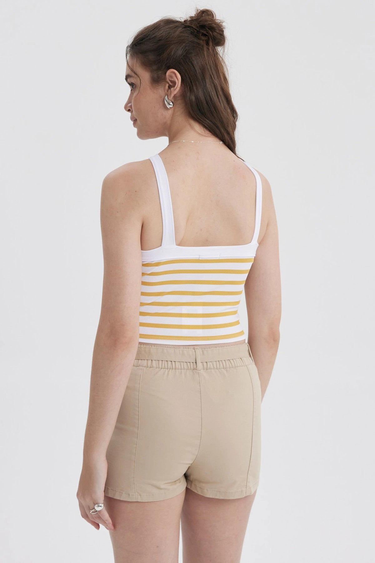 Polera Mujer Halter Cruzada Amarillo