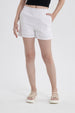 Short Mujer Lino Pretina Blanco