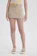 Short Mujer Short Con Cinturón Beige Claro