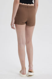 Short Mujer Short Con Cinturón Chocolate