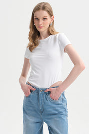 Polera Mujer Body Liso Blanco
