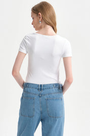 Polera Mujer Body Liso Blanco