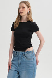 Polera Mujer Body Liso Negro