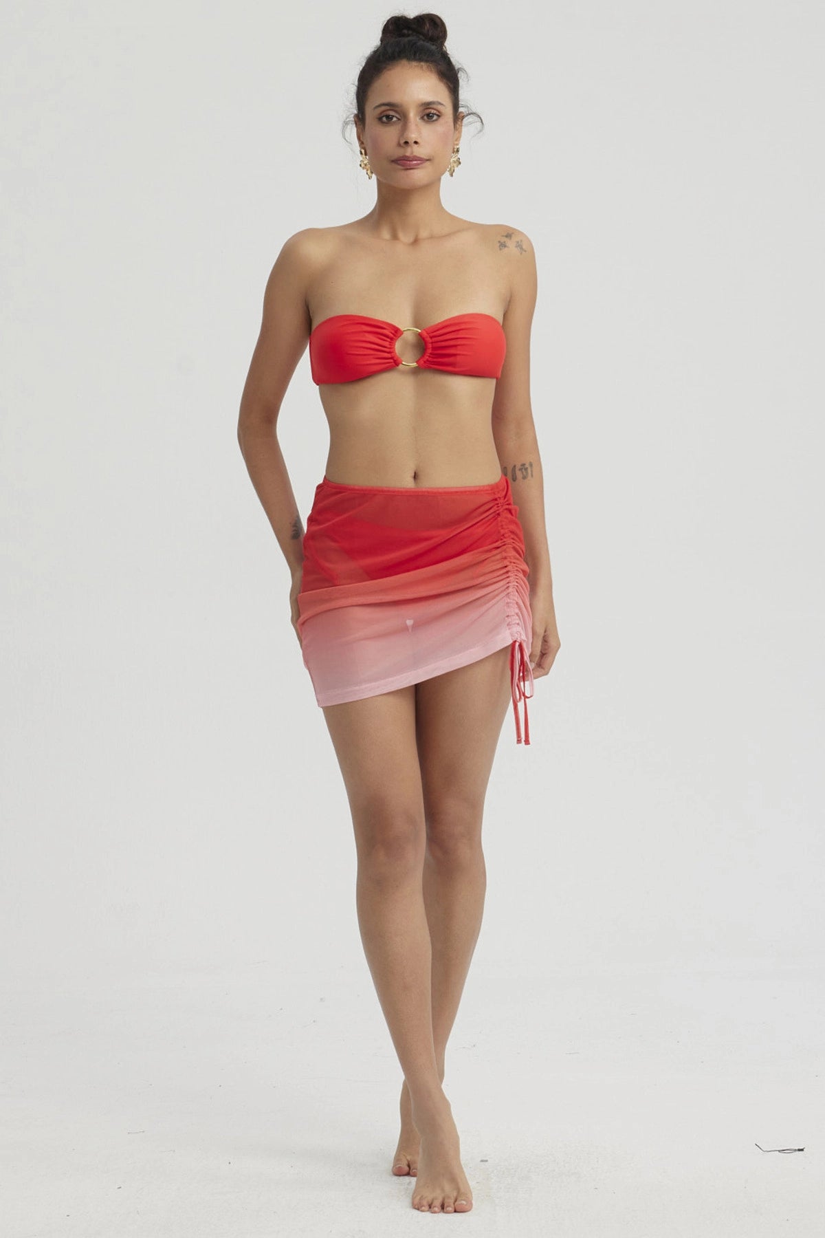 Falda Mujer Malla Rosado