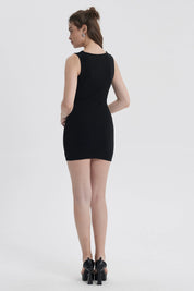 Vestido Mujer Ajustado Cierre Negro