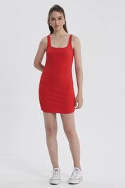 Vestido Mujer Tubo Rojo Oscuro