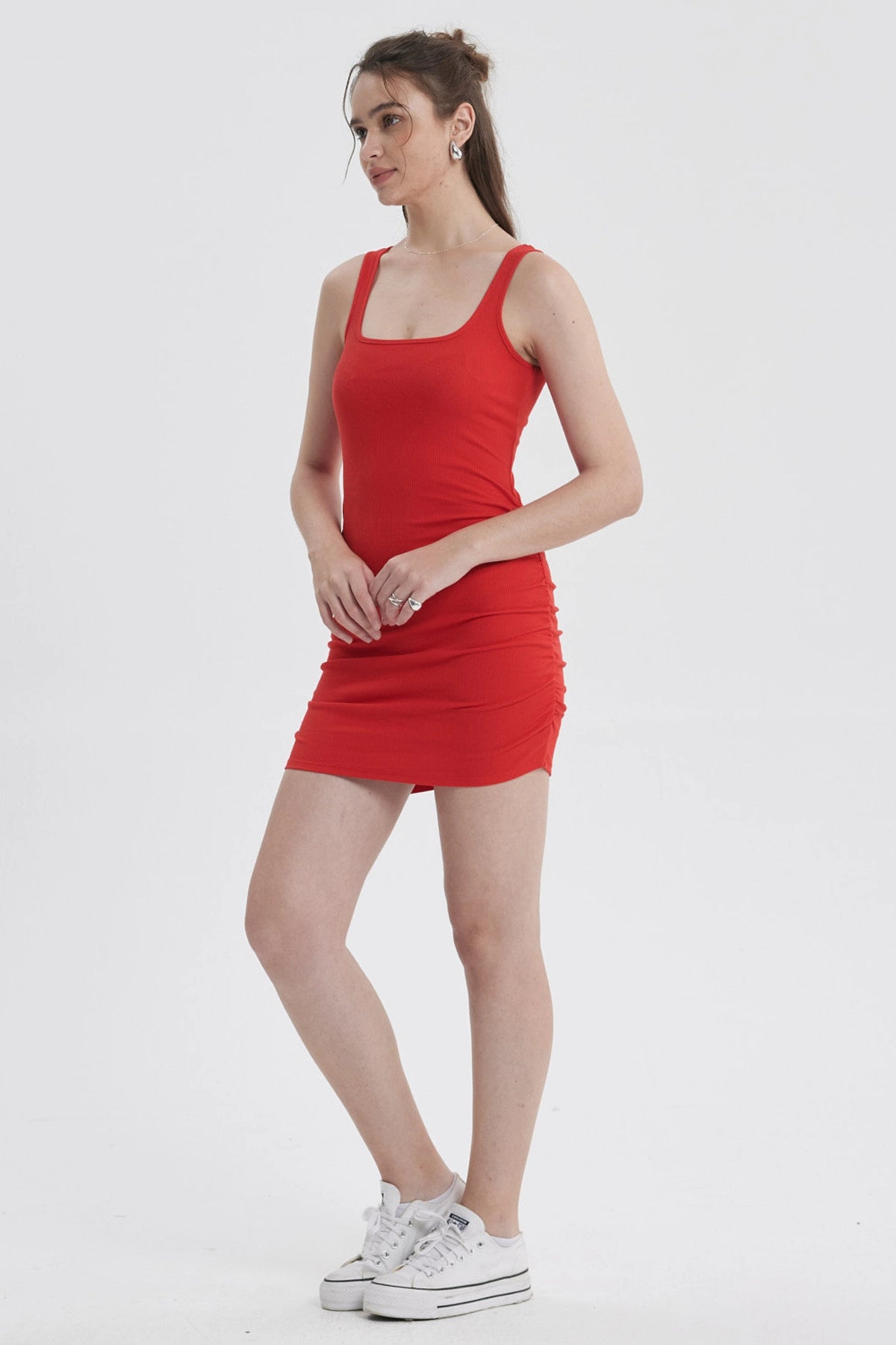 Vestido Mujer Tubo Rojo Oscuro