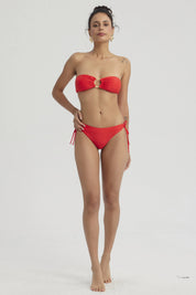 Traje de Baño Mujer Calzón Bikini Cordón Rojo