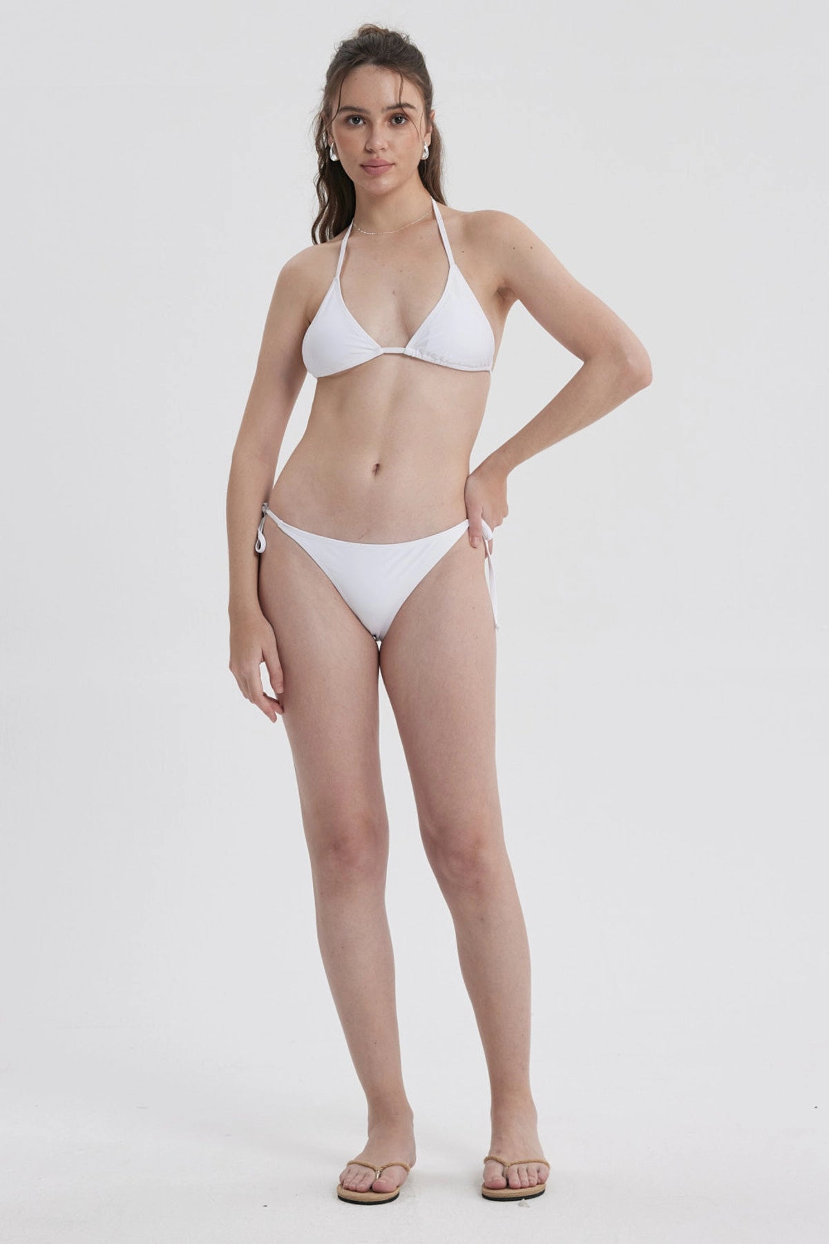 Traje de Baño Mujer Top Triángulo Blanco