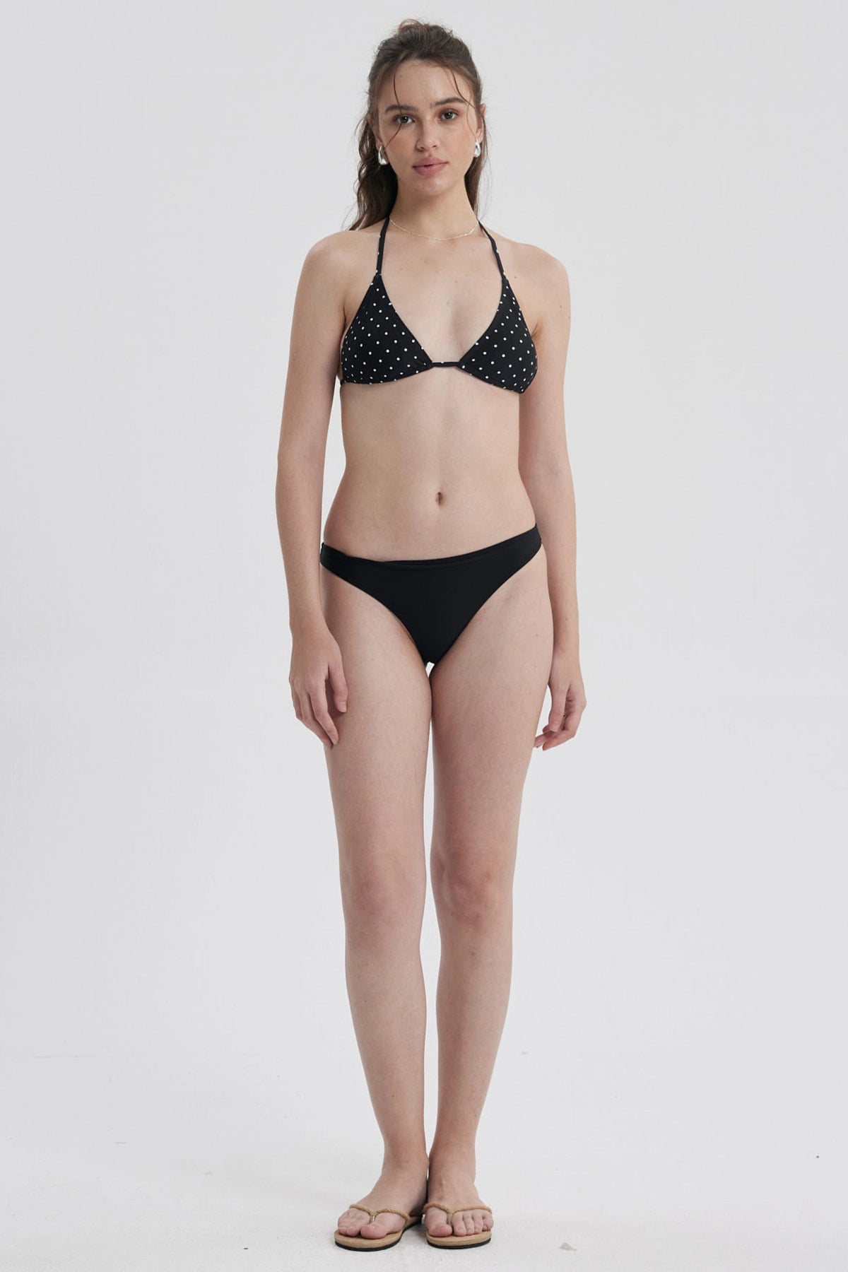 Traje de Baño Mujer Top Triángulo Negro / Blanco