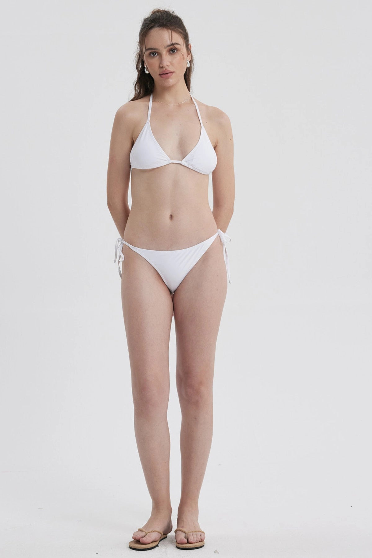 Traje de Baño Mujer Calzón Bikini Lazo Blanco