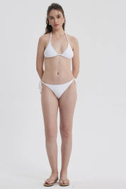Traje de Baño Mujer Calzón Bikini Lazo Blanco