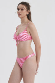 Traje de Baño Mujer Top Lazo Delantero Fucsia