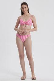 Traje de Baño Mujer Top Lazo Delantero Fucsia