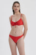 Traje de Baño Mujer Top Lazo Delantero Rojo