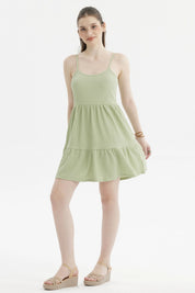 Vestido Mujer Textura Verde Claro