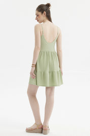 Vestido Mujer Textura Verde Claro